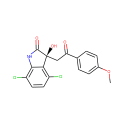 COc1ccc(C(=O)C[C@@]2(O)C(=O)Nc3c(Cl)ccc(Cl)c32)cc1 ZINC000043199596