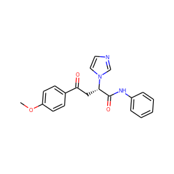 COc1ccc(C(=O)C[C@@H](C(=O)Nc2ccccc2)n2ccnc2)cc1 ZINC000045358643