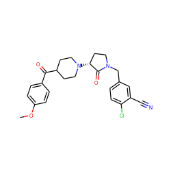 COc1ccc(C(=O)C2CCN([C@@H]3CCN(Cc4ccc(Cl)c(C#N)c4)C3=O)CC2)cc1 ZINC000207773978