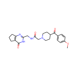 COc1ccc(C(=O)C2CCN(CC(=O)NCc3nc4c(c(=O)[nH]3)CCC4)CC2)cc1 ZINC000208818977