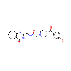 COc1ccc(C(=O)C2CCN(CC(=O)NCc3nc4c(c(=O)[nH]3)CCCCC4)CC2)cc1 ZINC000208764209