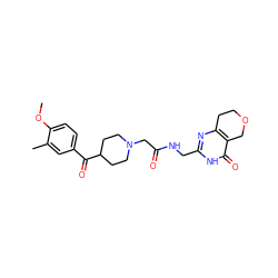 COc1ccc(C(=O)C2CCN(CC(=O)NCc3nc4c(c(=O)[nH]3)COCC4)CC2)cc1C ZINC000208825695