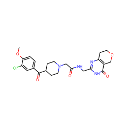 COc1ccc(C(=O)C2CCN(CC(=O)NCc3nc4c(c(=O)[nH]3)COCC4)CC2)cc1Cl ZINC000208783257