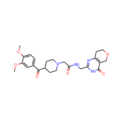 COc1ccc(C(=O)C2CCN(CC(=O)NCc3nc4c(c(=O)[nH]3)COCC4)CC2)cc1OC ZINC000208826072