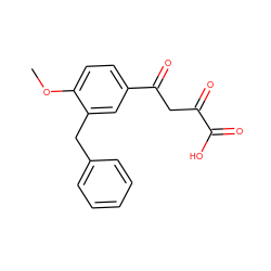 COc1ccc(C(=O)CC(=O)C(=O)O)cc1Cc1ccccc1 ZINC000005889356