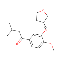 COc1ccc(C(=O)CC(C)C)cc1O[C@@H]1CCOC1 ZINC000040379516