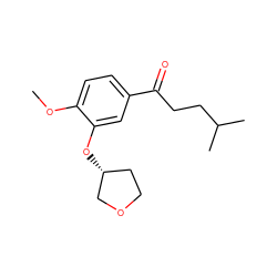 COc1ccc(C(=O)CCC(C)C)cc1O[C@@H]1CCOC1 ZINC000040848291