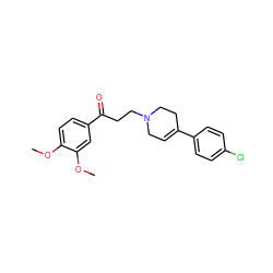 COc1ccc(C(=O)CCN2CC=C(c3ccc(Cl)cc3)CC2)cc1OC ZINC000013834233
