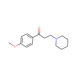 COc1ccc(C(=O)CCN2CCCCC2)cc1 ZINC000000128630