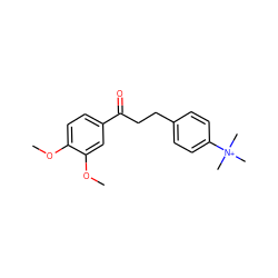 COc1ccc(C(=O)CCc2ccc([N+](C)(C)C)cc2)cc1OC ZINC000013586894