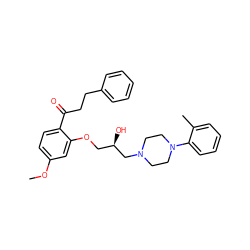 COc1ccc(C(=O)CCc2ccccc2)c(OC[C@@H](O)CN2CCN(c3ccccc3C)CC2)c1 ZINC000028634862