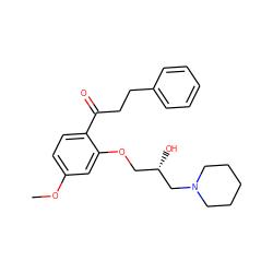 COc1ccc(C(=O)CCc2ccccc2)c(OC[C@H](O)CN2CCCCC2)c1 ZINC000096941793