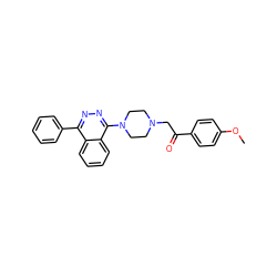 COc1ccc(C(=O)CN2CCN(c3nnc(-c4ccccc4)c4ccccc34)CC2)cc1 ZINC000653771370