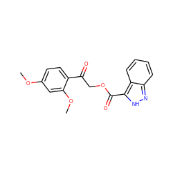 COc1ccc(C(=O)COC(=O)c2[nH]nc3ccccc23)c(OC)c1 ZINC000006370789