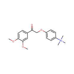 COc1ccc(C(=O)COc2ccc([N+](C)(C)C)cc2)cc1OC ZINC000013586889