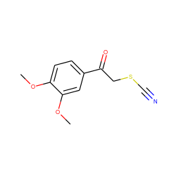 COc1ccc(C(=O)CSC#N)cc1OC ZINC000002812364