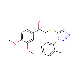 COc1ccc(C(=O)CSc2cnnn2-c2ccccc2C)cc1OC ZINC000049034474