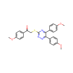 COc1ccc(C(=O)CSc2nnc(-c3ccc(OC)cc3)c(-c3ccc(OC)cc3)n2)cc1 ZINC000001432797