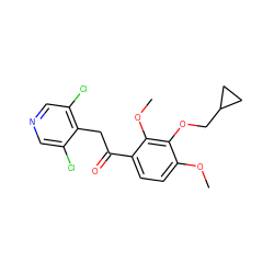 COc1ccc(C(=O)Cc2c(Cl)cncc2Cl)c(OC)c1OCC1CC1 ZINC000116167505