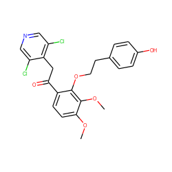 COc1ccc(C(=O)Cc2c(Cl)cncc2Cl)c(OCCc2ccc(O)cc2)c1OC ZINC000299824080