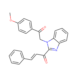 COc1ccc(C(=O)Cn2c(C(=O)/C=C/c3ccccc3)nc3ccccc32)cc1 ZINC000004419798