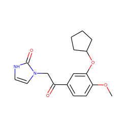 COc1ccc(C(=O)Cn2cc[nH]c2=O)cc1OC1CCCC1 ZINC000000006758