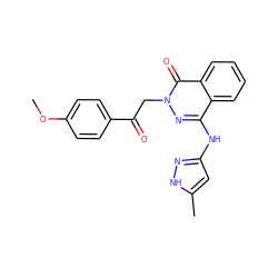 COc1ccc(C(=O)Cn2nc(Nc3cc(C)[nH]n3)c3ccccc3c2=O)cc1 ZINC000066113387