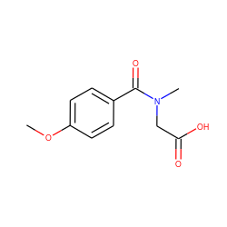 COc1ccc(C(=O)N(C)CC(=O)O)cc1 ZINC000013822443