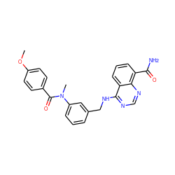 COc1ccc(C(=O)N(C)c2cccc(CNc3ncnc4c(C(N)=O)cccc34)c2)cc1 ZINC000114350113