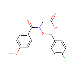 COc1ccc(C(=O)N(CC(=O)O)OCc2ccc(Cl)cc2)cc1 ZINC000034190051