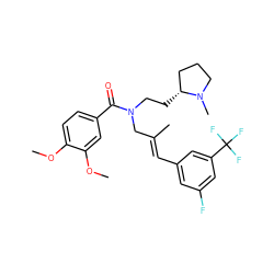 COc1ccc(C(=O)N(CC[C@@H]2CCCN2C)C/C(C)=C/c2cc(F)cc(C(F)(F)F)c2)cc1OC ZINC000084616110