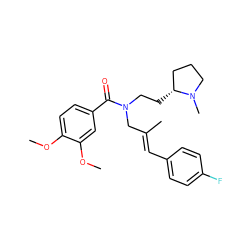 COc1ccc(C(=O)N(CC[C@@H]2CCCN2C)C/C(C)=C/c2ccc(F)cc2)cc1OC ZINC000084604515