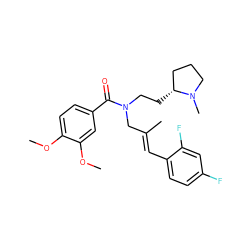 COc1ccc(C(=O)N(CC[C@@H]2CCCN2C)C/C(C)=C/c2ccc(F)cc2F)cc1OC ZINC000084614668