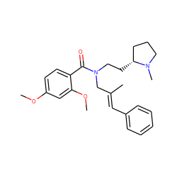 COc1ccc(C(=O)N(CC[C@@H]2CCCN2C)C/C(C)=C/c2ccccc2)c(OC)c1 ZINC000084604299