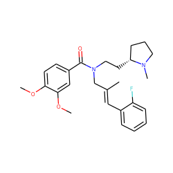 COc1ccc(C(=O)N(CC[C@@H]2CCCN2C)C/C(C)=C/c2ccccc2F)cc1OC ZINC000084615768