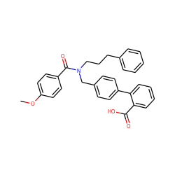 COc1ccc(C(=O)N(CCCc2ccccc2)Cc2ccc(-c3ccccc3C(=O)O)cc2)cc1 ZINC000114434720