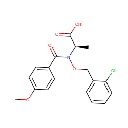 COc1ccc(C(=O)N(OCc2ccccc2Cl)[C@H](C)C(=O)O)cc1 ZINC001772634627