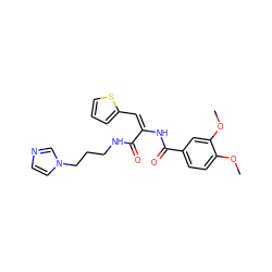 COc1ccc(C(=O)N/C(=C/c2cccs2)C(=O)NCCCn2ccnc2)cc1OC ZINC000001808202