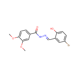 COc1ccc(C(=O)N/N=C/c2cc(Br)ccc2O)cc1OC ZINC000001457929