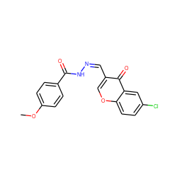 COc1ccc(C(=O)N/N=C\c2coc3ccc(Cl)cc3c2=O)cc1 ZINC000015933651