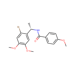 COc1ccc(C(=O)N[C@@H](C)c2cc(OC)c(OC)cc2Br)cc1 ZINC000000668027