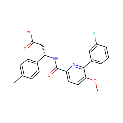 COc1ccc(C(=O)N[C@@H](CC(=O)O)c2ccc(C)cc2)nc1-c1cccc(F)c1 ZINC000203324660