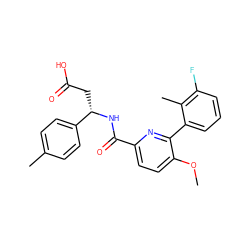 COc1ccc(C(=O)N[C@@H](CC(=O)O)c2ccc(C)cc2)nc1-c1cccc(F)c1C ZINC000203886996