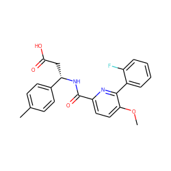 COc1ccc(C(=O)N[C@@H](CC(=O)O)c2ccc(C)cc2)nc1-c1ccccc1F ZINC000203324682