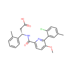 COc1ccc(C(=O)N[C@@H](CC(=O)O)c2ccccc2C)nc1-c1cc(C)ccc1Cl ZINC000203883555