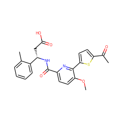 COc1ccc(C(=O)N[C@@H](CC(=O)O)c2ccccc2C)nc1-c1ccc(C(C)=O)s1 ZINC000261143963