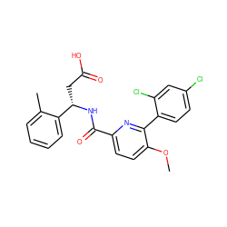 COc1ccc(C(=O)N[C@@H](CC(=O)O)c2ccccc2C)nc1-c1ccc(Cl)cc1Cl ZINC000203885420