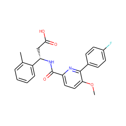 COc1ccc(C(=O)N[C@@H](CC(=O)O)c2ccccc2C)nc1-c1ccc(F)cc1 ZINC000203330480