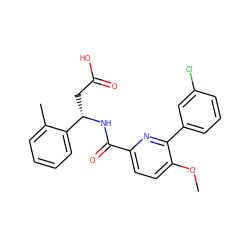 COc1ccc(C(=O)N[C@@H](CC(=O)O)c2ccccc2C)nc1-c1cccc(Cl)c1 ZINC000203880846