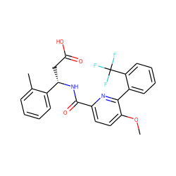 COc1ccc(C(=O)N[C@@H](CC(=O)O)c2ccccc2C)nc1-c1ccccc1C(F)(F)F ZINC000203333848